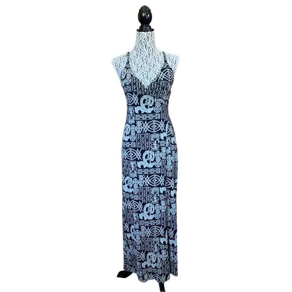 Cosabella Printed Surplice Wrap Maxi Dress Black Size M - Picture 3 of 12